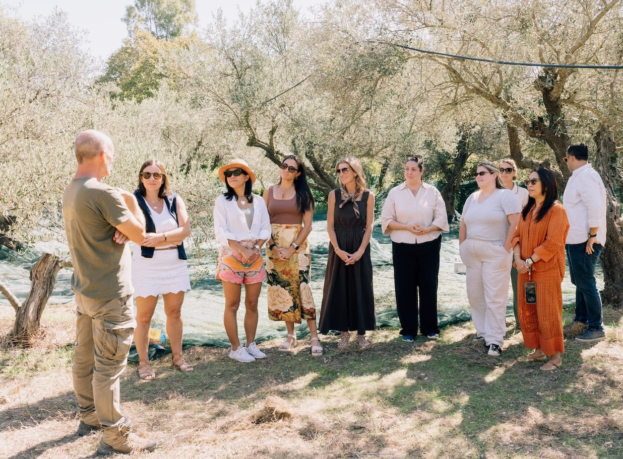 Guided walk through Olithea’s olive groves, home to Corfu’s Lianolia olive variety